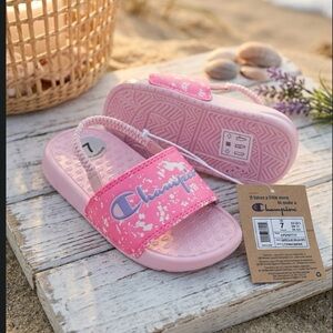 Champion Kids Light Pink Slide Sandals